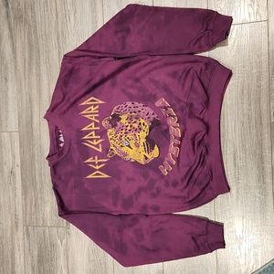 EUC Def Leppard By Goodie two Sleeves Hysteria Women's sz S Sweatshirt
